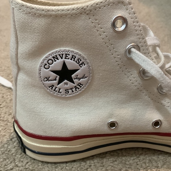 White Converse Chuck Taylor High Tops - Picture 3 of 7